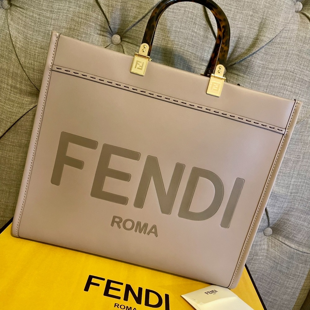 Fendi Taupe and Brown Women's Tote Bag
